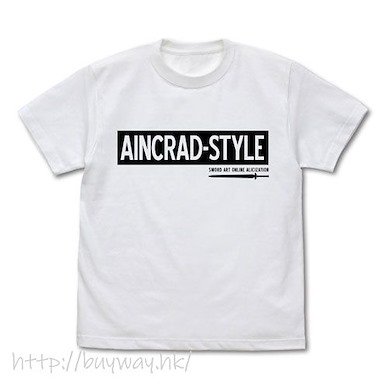 刀劍神域系列 (大碼)「AINCRAD-STYLE」白色 T-Shirt [Aincrad Style] T-Shirt /WHITE-L【Sword Art Online Series】
