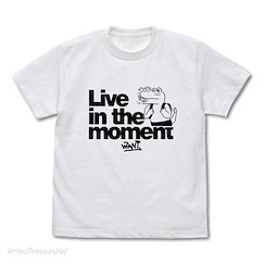 100天後將會死亡的鱷魚 : 日版 (大碼)「鱷魚」Live in the moment 白色 T-Shirt