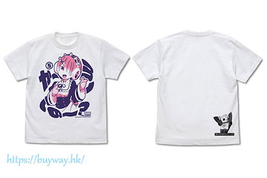 Re：從零開始的異世界生活 (細碼)「拉姆」か～ら～の～？白色 T-Shirt Ram's "Ka-ra-no-?" T-Shirt /WHITE-S【Re:Zero】
