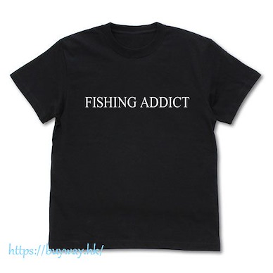 SLOW LOOP-女孩的釣魚慢活- (中碼)「海凪小春」FISHING ADDICT 黑色 T-Shirt FISHING ADDICT T-Shirt /BLACK-M【SLOW LOOP】