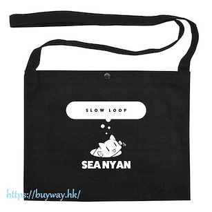 SLOW LOOP-女孩的釣魚慢活- 「SEA NYAN」黑色 單肩袋 Seanyan Musette Bag /BLACK【SLOW LOOP】