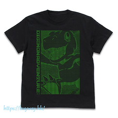 數碼暴龍系列 : 日版 (中碼)「亞古獸」黑色 T-Shirt