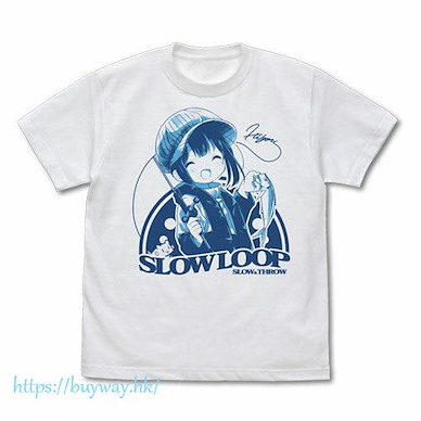 SLOW LOOP-女孩的釣魚慢活- (中碼)「海凪日和」白色 T-Shirt Hiyori Minagi T-Shirt /WHITE-M【SLOW LOOP】