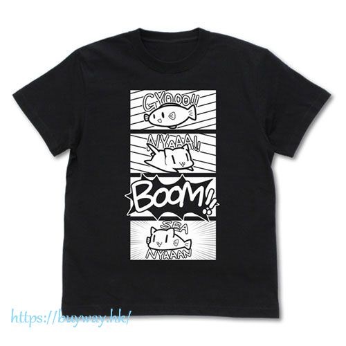 SLOW LOOP-女孩的釣魚慢活- : 日版 (加大)「海凪日和」爆誕 黑色 T-Shirt