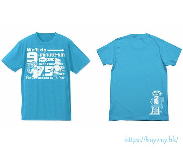 街角魔族 : 日版 (大碼)「千代田桃」吸汗快乾 土耳其藍 T-Shirt