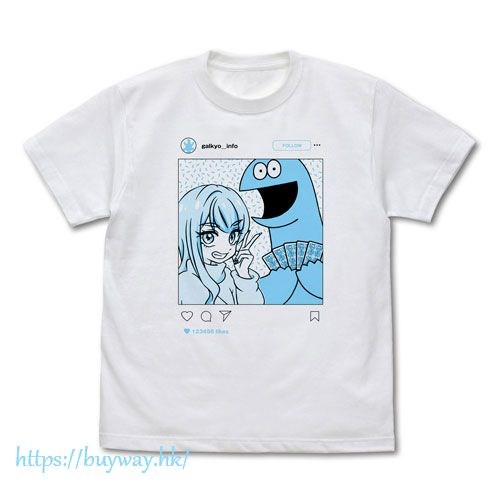 辣妹與恐龍 : 日版 (細碼)「恐龍 + 小楓」白色 T-Shirt