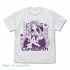 光之美少女系列 (中碼)「風鈴明日美 地球天使」白色 T-Shirt Cure Earth T-Shirt /WHITE-M【Pretty Cure Series】