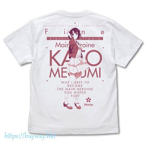 不起眼女主角培育法 : 日版 (細碼)「加藤惠」劇場版 新繪製 白色 T-Shirt