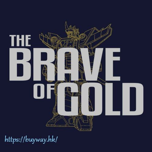 勇者系列 : 日版 (大碼)「黃金勇者」深藍色 T-Shirt