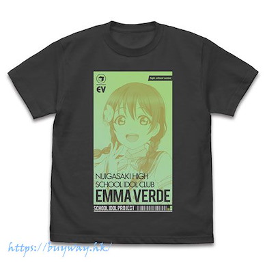LoveLive! 虹咲學園校園偶像同好會 (加大)「艾瑪」ALL STARS 墨黑色 T-Shirt Emma Verde T-Shirt ALL STARS Ver./SUMI-XL【Love Live! Nijigasaki Academy School Idol Club】