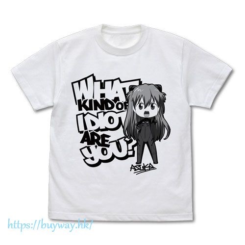 新世紀福音戰士 : 日版 (細碼)「明日香」What Kind of Idiot Are You? 白色 T-Shirt