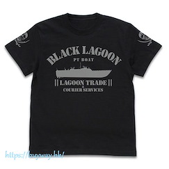 黑礁 : 日版 (大碼)「魚雷快艇」黑色 T-Shirt