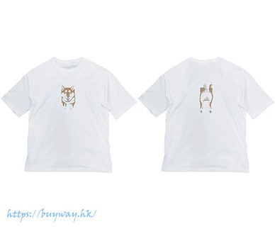 世界末日與柴犬同行 (大碼)「小春」和牆 石原雄先生設計 半袖 白色 T-Shirt Ishihara Yuu's Design Wall and Haru-san Big Silhouette T-Shirt /WHITE-L【Doomsday With My Dog】