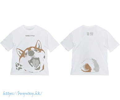 世界末日與柴犬同行 (加大)「小春」突擊 石原雄先生設計 半袖 白色 T-Shirt Ishihara Yuu's Design Haru-san's Attack Big Silhouette T-Shirt /WHITE-XL【Doomsday With My Dog】