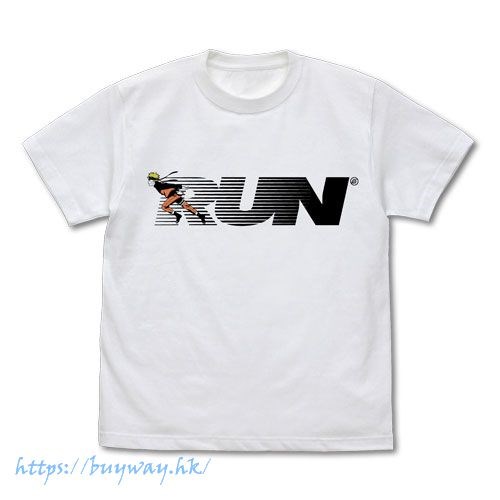 火影忍者系列 : 日版 (細碼)「漩渦鳴人」RUN 白色 T-Shirt