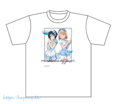 22/7 (大碼)「瀧川美羽 + 齋藤妮可兒」diner Ver. 白色 T-Shirt TV Anime T-Shirt dinerver.【Nanabun no Nijuuni】