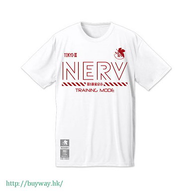 新世紀福音戰士 (中碼)「NERV」吸汗快乾 白色 T-Shirt NERV Dry T-Shirt / WHITE - M【Neon Genesis Evangelion】