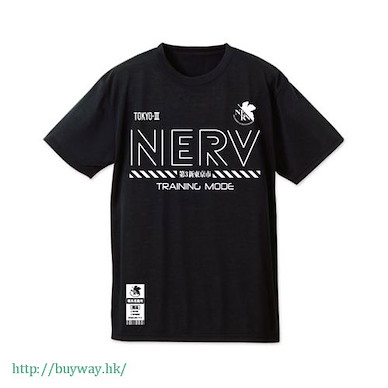 新世紀福音戰士 (中碼)「NERV」吸汗快乾 黑色 T-Shirt NERV Dry T-Shirt / BLACK - M【Neon Genesis Evangelion】