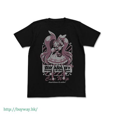 光之美少女系列 (中碼)「宇佐美一花 / 奶油天使」黑色 T-Shirt Cure Whip T-Shirt / BLACK - M【Pretty Cure Series】