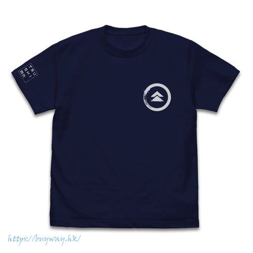 對馬戰鬼 : 日版 (中碼) 家紋 深藍色 T-Shirt