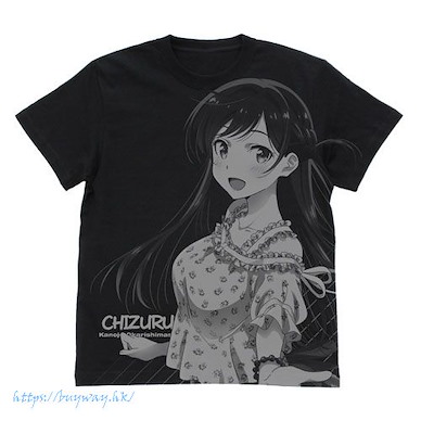 出租女友 (中碼)「水原千鶴」黑色 T-Shirt Chizuru Mizuhara All Print T-Shirt /BLACK-M【Rent-A-Girlfriend】