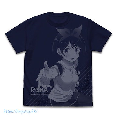 出租女友 (加大)「更科瑠夏」深藍色 T-Shirt Ruka Sarashina All Print T-Shirt /NAVY-XL【Rent-A-Girlfriend】