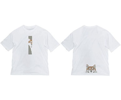 世界末日與柴犬同行 (加大)「小春」石原雄先生設計 半袖 白色 T-Shirt Yuu Ishihara Design Haru-san Chirari Big Silhouette T-Shirt /WHITE-XL【Doomsday With My Dog】