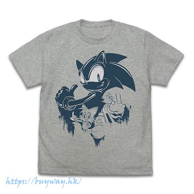 超音鼠 (中碼)「超音鼠」混合灰色 T-Shirt Sonic Wall Paint T-Shirt /MIX GRAY-M【Sonic the Hedgehog】