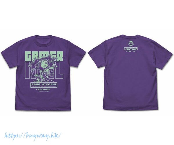 偶像大師 灰姑娘女孩 : 日版 (加大)「三好紗南」PikoPiko Gamer 紫羅蘭色 T-Shirt