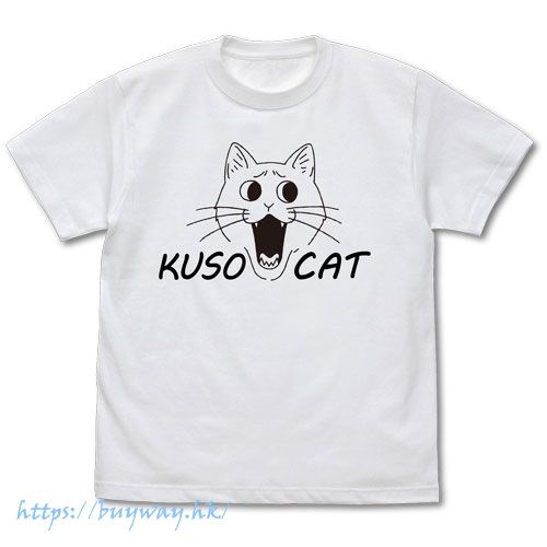 宇崎學妹想要玩！ : 日版 (大碼)「KUSO CAT」白色 T-Shirt