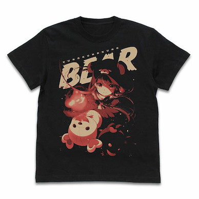 熊熊勇闖異世界 (細碼)「優奈」黑色 T-Shirt T-Shirt /BLACK-S【Kuma Kuma Kuma Bear】