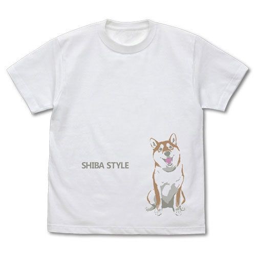 世界末日與柴犬同行 : 日版 (大碼)「小春」坐下 石原雄先生設計 白色 T-Shirt