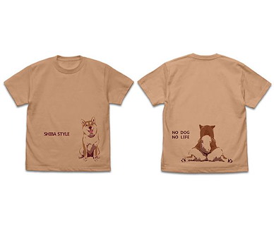 世界末日與柴犬同行 (加大)「小春」坐下 石原雄先生設計 珊瑚米黄 T-Shirt Yuu Ishihara Design Sitting Haru-san T-Shirt /CORAL BEIGE-XL【Doomsday With My Dog】