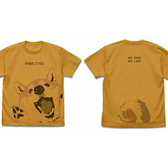 世界末日與柴犬同行 (加大)「小春」突擊 石原雄先生設計 暗棕色 T-Shirt Yuu Ishihara Design Haru-san Totsugeki T-Shirt /CAMEL-XL【Doomsday With My Dog】