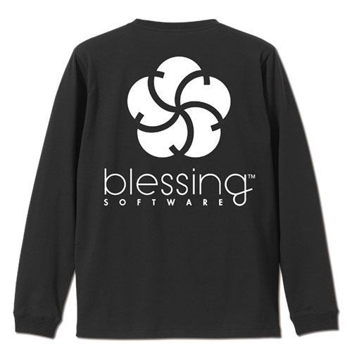 不起眼女主角培育法 : 日版 (加大)「blessing software」6年後ver. 黑色 長袖 T-Shirt
