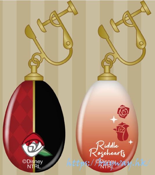 迪士尼扭曲樂園 : 日版 「Riddle Rosehearts」玻璃 夾式 耳環