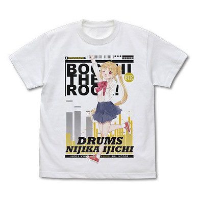 孤獨搖滾 (細碼)「伊地知虹夏」白色 T-Shirt Nijika Ijichi Full Color T-Shirt /WHITE-S【Bocchi the Rock!】