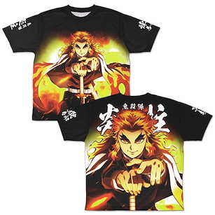 鬼滅之刃 (加大)「煉獄杏壽郎」無限列車篇 前後圖案印刷 T-Shirt Mugen Train Arc Kyojuro Rengoku Double-sided Full Graphic T-Shirt /XL【Demon Slayer: Kimetsu no Yaiba】
