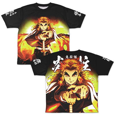 鬼滅之刃 (加大)「煉獄杏壽郎」無限列車篇 雙面 全彩 T-Shirt Mugen Train Arc Kyojuro Rengoku Double-sided Full Graphic T-Shirt /XL【Demon Slayer: Kimetsu no Yaiba】