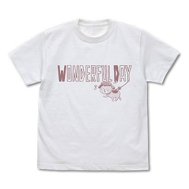 養狗與貓每天都很開心 (細碼)「犬くん」WONDERFUL DAY 白色 T-Shirt Inu-kun's Wonderful T-Shirt /WHITE-S【With a Dog AND a Cat, Every Day is Fun】