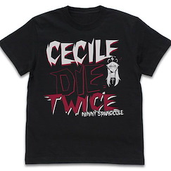 龍與魔女 : 日版 (大碼)「CECILE DIE TWICE」黑色 T-Shirt