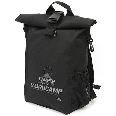 搖曳露營△ 黑色 卷頂背囊 Roll-Top Backpack【Laid-Back Camp】
