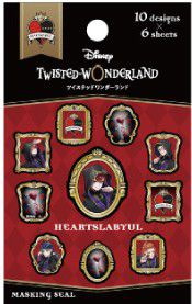 迪士尼扭曲樂園 「ハーツラビュル寮」模切 小貼紙 Masking Sticker Heartslabyul【Disney Twisted Wonderland】