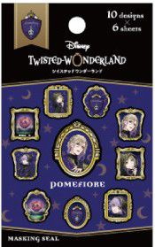 迪士尼扭曲樂園 「ポムフィオーレ寮」模切 小貼紙 Masking Sticker Pomefiore【Disney Twisted Wonderland】