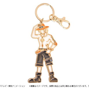 海賊王 「艾斯」彩繪玻璃 金屬匙扣 Stained Glass Style Key Chain Portgas D. Ace【One Piece】