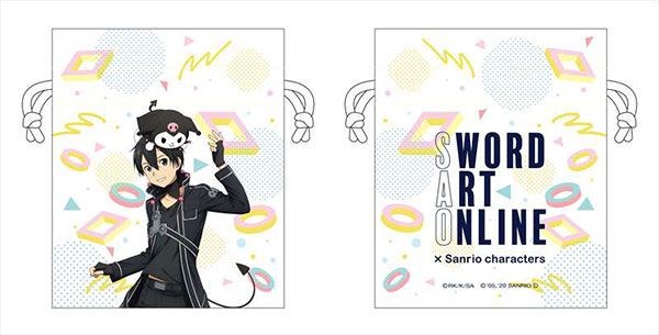 刀劍神域系列 : 日版 「桐谷和人 + Kuromi」Sanrio 系列 索繩小物袋