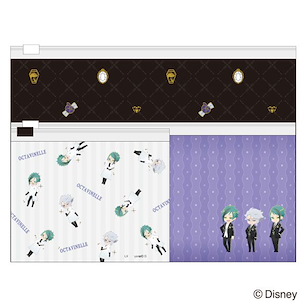 迪士尼扭曲樂園 「オクタヴィネル寮」拉鏈 平面袋 (1 套 3 款) Zipper Set Octavinelle【Disney Twisted Wonderland】