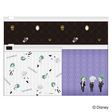 迪士尼扭曲樂園 「オクタヴィネル寮」拉鏈 平面袋 (1 套 3 款) Zipper Set Octavinelle【Disney Twisted Wonderland】