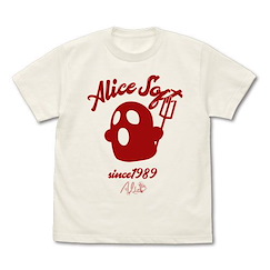 AliceSoft (アリスソフト) (大碼) 品牌 Logo 香草白 T-Shirt Honey T-Shirt /VANILLA WHITE-L【Alice Soft】
