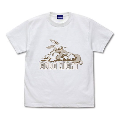 來自深淵 (中碼)「娜娜奇」GOOD NIGHT 烈日的黃金鄉 白色 T-Shirt The Golden City of the Scorching Sun New Illustration Nanachi Suyasuya T-Shirt /WHITE-M【Made in Abyss】